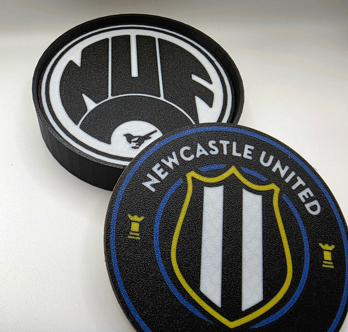 100mm Cork Back NUFC Inspired 3D Printed Coasters
