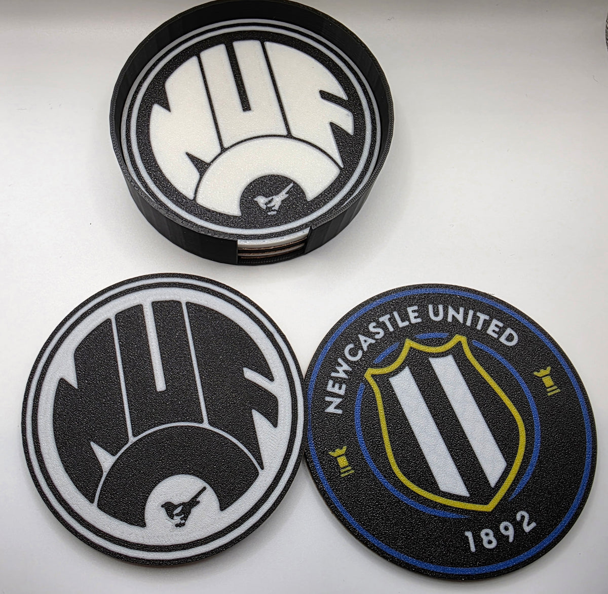 100mm Cork Back NUFC Inspired 3D Printed Coasters